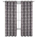 Set of 2 Panels 108"Wx108"L -Royal Tradition - Aryanna - GREY - Jacquard Gromment Window Curtain Panels, 54-Inch by 108-Inch each Panel. Package contains set of 2 panels 108 inch long.