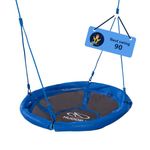 HUDORA Nest Swing 90 - Blue Plastic Nest Swing for up to 100kg - Suspended Swing with 90cm Diameter for Indoor & Outdoor - Height-adjustable Family Swing for Kids & Adults