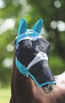 Shires Fine Mesh Fly Mask With Ears & Nose - Teal Extra Full