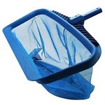 Plopex Swimming Pool Skimmer Net, Heavy Duty Swimming Leaf Rake Cleaning Tool with Deep Fine Nylon Mesh Net Bag - Fast Cleaning, Easy Scoop Edge, Debris Pickup Removal