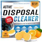 Garbage Disposal Cleaner Deodorizer Tablets - 24 Pack, New Powerful XL Foaming Tablet - Fresh Citrus Foam Sink, Garburator, Disposer Freshener, Kitchen Care - 1 Year Supply