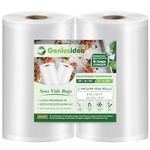 8''x50' Vacuum Sealer Bags for Food Saver (2 Pack), Commercial Grade Sealer Saver Rolls for Meal Prep or Sous Vide, BPA Free, Heavy-Duty