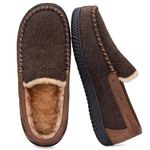 RockDove Men's Hearthfire Memory Foam Moc Slipper, Size 9 UK Men, Mocha