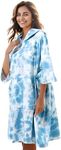 KFUBUO Surf Poncho Changing Towel Swim Robe with Pocket Plus Size Terry Cloth Swim Cover Up for Women Towel Poncho Hoodie