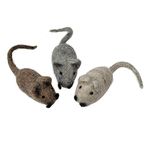 Mokoboho Toys for Cats and Kittens 100% Wool Felt Handmade in Nepal (3 Assorted Mice)