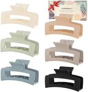 6 Pack Square Claw Clips, Hair Claw Clips for Women Girls, 3.5" Medium Non-slip Hair Clips, Rectangular Claw Hair Clips, Matte Hair Claws Strong Hair Styling Accessories Jumbo Claw Clip for Thin Hair