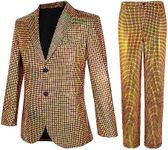 Nawgut Sequin Blazer Metallic Suit 