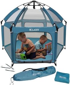 Klassy Premium quality Indoor and Outdoor foldable Baby PLAYPEN, baby PlayYard, Popup Tent, PopUp Pack and Play with Shade cover/Canopy, Waterproof Polyester - Ocean Breeze2