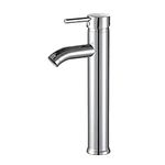 SOLVEX Single Handle Bathroom Basin Taps Chrome,Single Lever Basin Mixer Tap for Lavatory and Washroom Tall,One Hole Bathroom Sink Faucet Steel,SP-10013