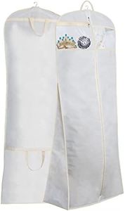 Misslo Wedding Gown Garment Bag Zipper Pocket Handles Long Dress Cover Protector 70 Large (White)