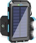 Saraupup Solar Charger Power Bank, 38800mAh Portable Charger Fast Charger Dual USB Port Built-in Led Flashlight and Compass for All Cell Phone and Electronic Devices