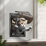 All Aluminum Frame Cat Door, Small Dog Door for Exterior Door, Heavy Duty Dog Door, Double Magnetic Flaps, Thermal Tnsulation, Energy Efficient, Sliding Lock Panel (Pets Up to 22Lb)