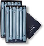 Colonial Candle Unscented Taper Candle, Classic Collection, Coastal Blue, 10 in, Pack of 12 - Up to 8 Hours Burn