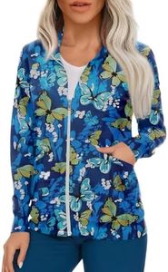 Scrubs for Women Set Scrub Jackets for Woman Scrub Jackets for Women Zip Up Long Sleeve Scrub Tops Women Nurse Jackets for Women Scrub Womens Scrub Jacket Scrubs Jacket for Women Turquoise L