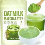 YAMASAN KYOTO UJI Japanese Oat Milk Matcha Latte, Uji Matcha Ceremonial Grade with Oat Milk Instant Latte Mix, Dairy-Free, 100% Plant Based, Vegan, Gluten-Free, No Refined Sugar, Made in Japan 3.5OZ(100g)