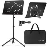 CAHAYA Sheet Music Stand Dual Use Metal Portable with Carrying Bag Folding Travel Holder Super Sturdy Adjustable Height Obtain patent protection, CY0203