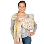 Hoppediz Ring-Sling Baby Sling from Birth 100% Organic Cotton Darwin Design Cream