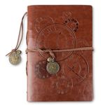 COLOFALLA Leather Journal Vintage Refillable Leather Notebook with Pendant A5 Leather Journals for Men Women Students Teacher Writer