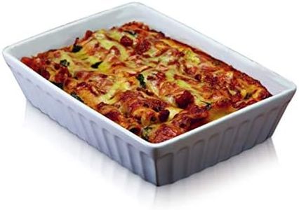 KitchenCraft - Plat À Lasagnes Du Monde Des Saveurs, Cannelloni Et Pâtes, Grès, 33 X 23 cm, Blanc