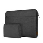 Dynotrek Protector 14 Inch Laptop Sleeve Case Cover Computer Bag with Charger Pouch for Chromebook/Stream/Inspiron/IdeaPad/Acer Spin 3/ZenBook MacBook Pro (Charcoal Black)