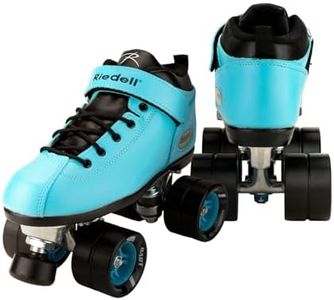 Riedell Skates - Dart - Quad Roller Speed Skates | Aqua | Size 5