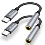 CLEEFUN USB C to 3.5mm Jack(2-Pack), Type C to Headphone Adapter Aux Digital Audio Earphone Adaptor,Audio Dongle Cable for iphone 16 15 Pro/Max,ipad Pro,Samsung Galaxy S23 S22,Pixel 8,Huawei