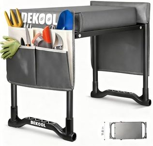 Dekool Garden Kneeler and Seat with Upgraded Wide & 3" Thick Kneeling Pad, Heavy Duty Garden Stool with 2 Large Tool Bags, Portable Bench for Planting, Weeding, Gardening Gifts for Women, Men, Seniors