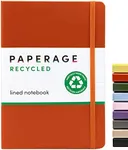 PAPERAGE Recycled Lined Journal Notebook, (Rust Orange Terracotta), 160 Pages, Medium 5.7 inches x 8 inches - 100 gsm Thick Paper, Hardcover