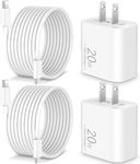 20W USB C Fast Charger for iPhone 15/16 Pro Max/Plus, iPad Pro 12.9/11/13 inch, iPad Air 5th/4th, iPad 10th, Mini 6, Google Pixel 9/8/7/6, 2Pack PD Fast USBC Charger Block with 10FT Long USB C Cable