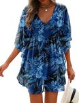 AI'MAGE Womens Beach Swimsuit Coverup Sexy Sheer Bathing Suit Cover Up Dress Swimwear Tie Waist Chiffon Beachwear