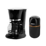 GEEPAS 1.5L Filter Coffee Machine & Coffee Grinder 80g Capacity Combo Set | 800W Coffee Maker for Instant Coffee, Espresso, Macchiato | 200W Electric Coffee Grinder for Dried Spice Nuts Herbs | Black