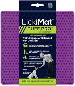 LickiMat PRO Tuff Soother for Dogs, Heavy Duty Lick Mat, Calmer, Anxiety Reliever and Alternative to Puzzle Toys and Slow Feeder Bowls. Perfect for Peanut Butter, Yoghurt, Healthy Treats, Purple.