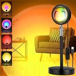 Sunset Lamp, [4 in1]10W Sunset Light for Home Decor,360° Rotation Projection Romantic Visual Mood USB Sunset Projector for Photography Vlog Background Party and Festival Gift-4 Colors