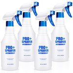 Airbee Plastic Spray Bottle (4 Pack,16 Oz), Commercial Household Empty Water Sprayer, No Leak and Clog, Bleach/Vinegar/BBQ/Rubbing Alcohol Safe, Squirt Spritzer Bottles with Measurements