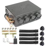 Evargc Universal 12V Dual blower Iron Compact Heater 4 Vents with Speed Switch Cab Auxiliary Heater Assembly Windscreen Demister Defroster