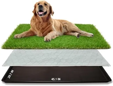 Dog Grass Large Potty Patch, Dog Litter Boxes Artificial Dog Grass Bathroom Turf for Pet Training, Washable Puppy Pee Pad, Perfect Indoor/Outdoor Portable Potty Pet Loo (Potty system-45.1"x29.1")