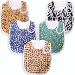 KiddyStar Double Layer Baby Bibs | Ideal For Drooling, Teething, Feeding Infants | Organic Cotton, Thick, Snap Closure