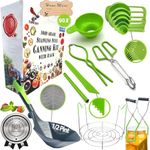 Supa Ant Canning Kit + Canning Rack + X-Large Ladle +Measuring Cups, Canning Funnel, Tongs, Jar Lifter, Lid Lifter, Bubble Popper, 90X Labels