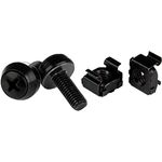 StarTech.com M6 Cage Nuts and Screws - 50 Pack - 12mm Rack Screws and Cage Nuts - Black (CABSCREWM6B)