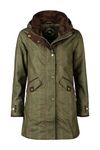Rydale Ladies 3/4 Length Coat Women's Country Jacket Waterproof Three Quarter Riding Jackets (UK, Numeric, 14, Regular, Regular, Olive Tweed)