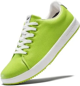 U.Ofeiy Men's Golf Shoes Professional Spikeless Leather Sneakers Non Slip Low Top Lightweight Comfort Travel Walking Shoes Green 8