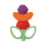 Infantino Lil' Nibbles Textured Silicone Teether -Sensory Exploration and Teething Relief with Easy to Hold Handles, Multicolor Fruit Kabob