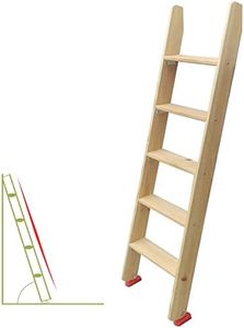 NDDKSII 60Inch 150cm Wood Non Slip Bed Ladder, Indoor Loft Bed/Dorm Room Rv Bed Wooden Step Ladder with 5 Wide Tread, Adult Elderly Kids Safety Railing Ladder (Size : 5 Step (1.5m/59in/5ft))