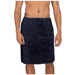 JEMIDI Towel Body Wrap For Men - One Size Fits All - 100% Cotton Towelling Men's Sarong Kilt with Pocket - For Shower Bath Gym Sauna