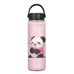 ZOUTAIRONG Panda Insulated Water Bottle 18 oz Stainless Steel Bottle Pink Reusable Wide Mouth Metal Water Bottle for Girls with Handle Thermal Mug Sports Water Bottles Outdoor