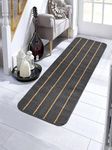 Saral Home Striped Soft PP Yarn Durable & Washable Multipurpose Runner for Home/Kitchen/Living Area/Lobby/Office Entrance with Anti Skid Backing (Dark Grey, 45 Cm X 180 Cm)