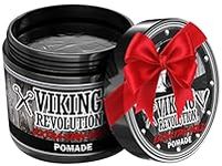 Viking Revolution Extreme Hold Pomade for Men – Style & Finish Your Hair - Extra Firm,Strong Hold & High Shine for Men’s Styling Support - 4oz / 113g