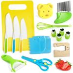 Montessori Kitchen Tools for Toddlers Kids Cooking Sets Safe Knife Set for Real Cooking Include Toddler Knives Cutting Boards Sandwich Cutters Peeler for Birthday (17 Pcs)