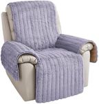 RBSC Home Plush Recliner Slipcover 38 Inches Grey Chair Covers Artificial Wool Lazy Boy Cover Soft Warm Cover for Recliner Chairs and Furniture Soft Warm