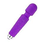 Feminine Vibration Massage Wand Rechargeable 8 Speed Low Noise Muscle Relaxer 20 Frequency Waterproof Handheld Vibrating Massager for Neck and Back (L Purple)